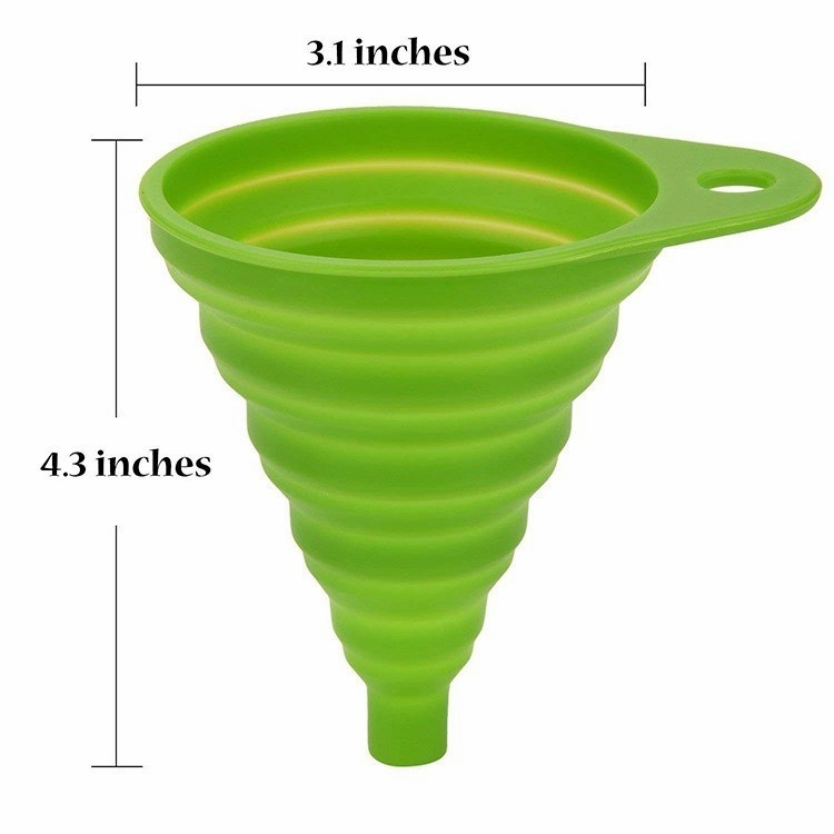 CM02 - Corong Bulat Lipat Air Karet Silikon Minyak Collapsible Mini Funnel