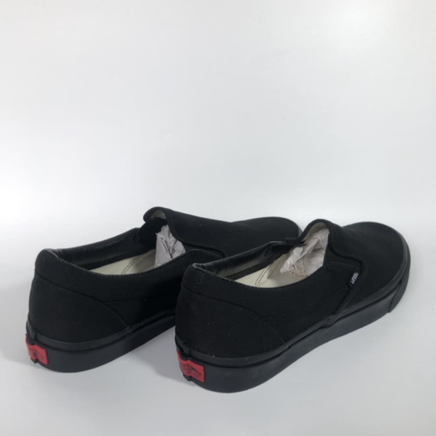 SEPATU IMPORT QUALITY / VANS SLIP ON TERBARU WARNA FULL BLACK