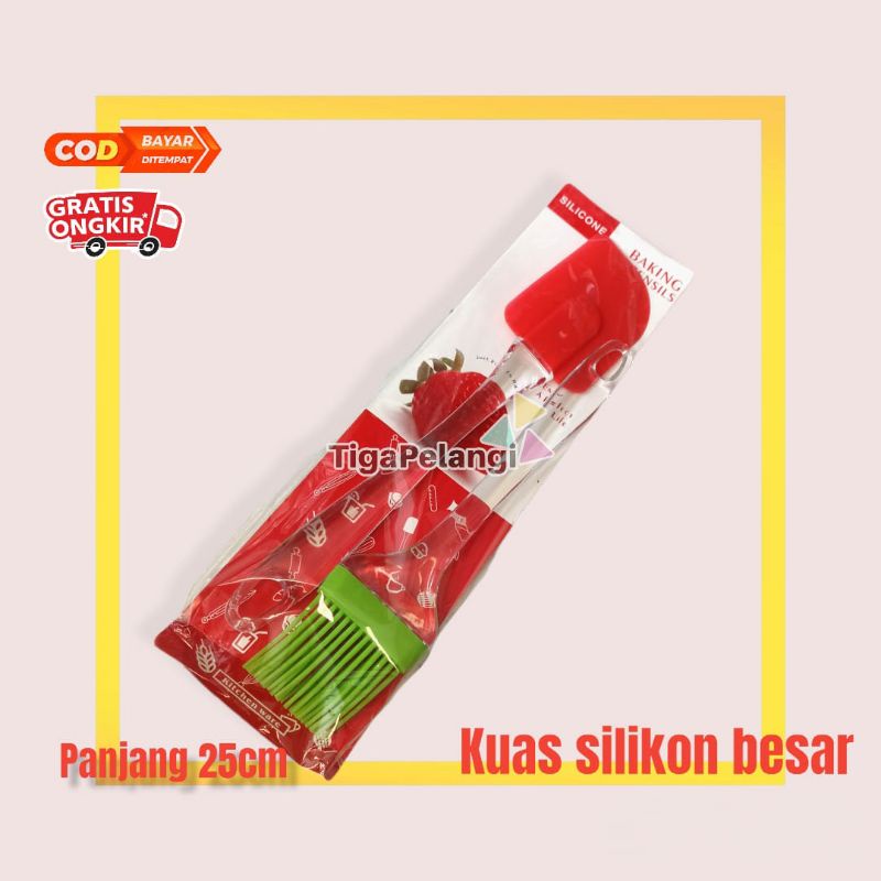 Spatula kuas silicon besar tahan panas anti lengket 1pack 2pcs