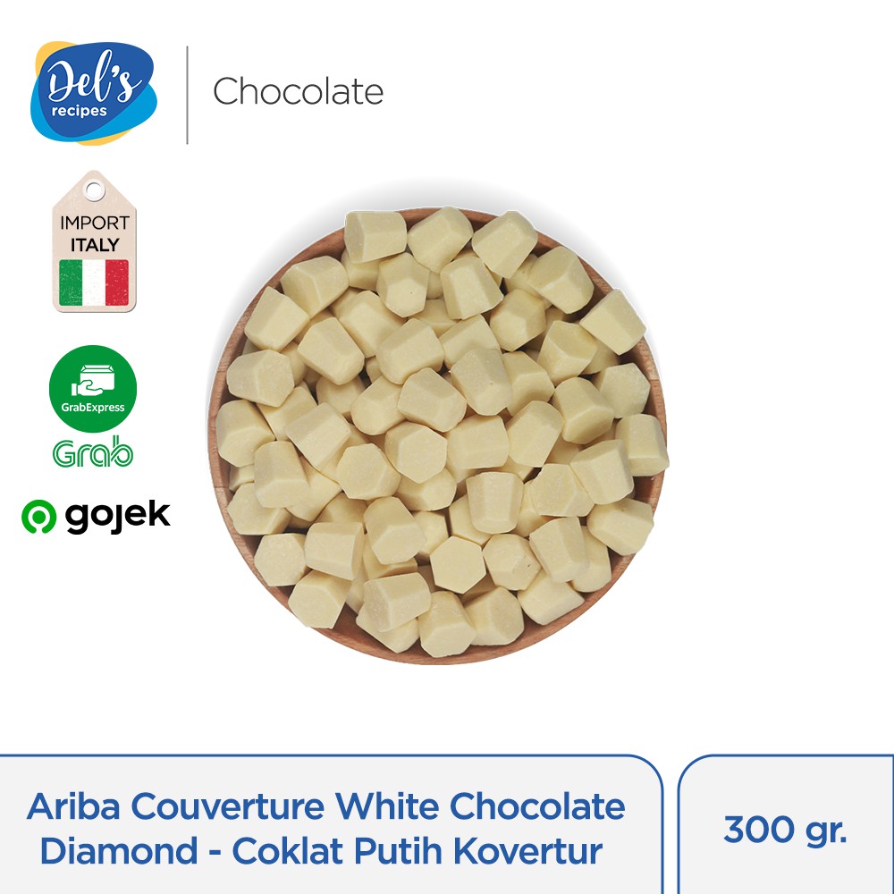 

Ariba Couverture White Chocolate Diamond - Coklat Putih Kovertur 300gr