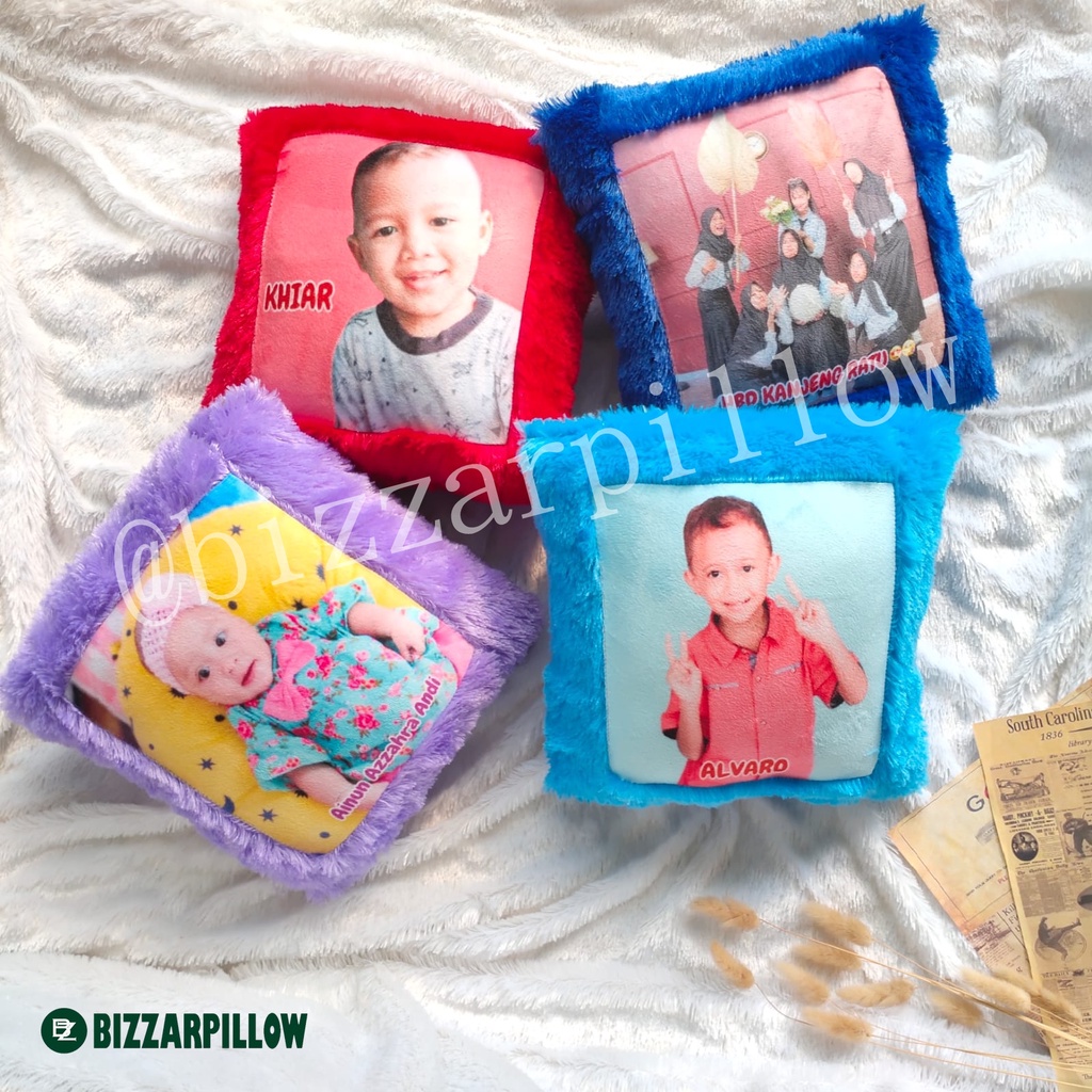 Bizzarpillow  Bantal Foto Custom Bulu Rasfur 30x30 cm BZ013