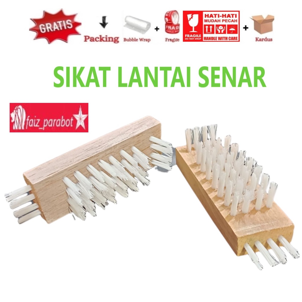 1 pcs Sikat Lantai senar dan injuk bahan kayu Besar  Macan perdana