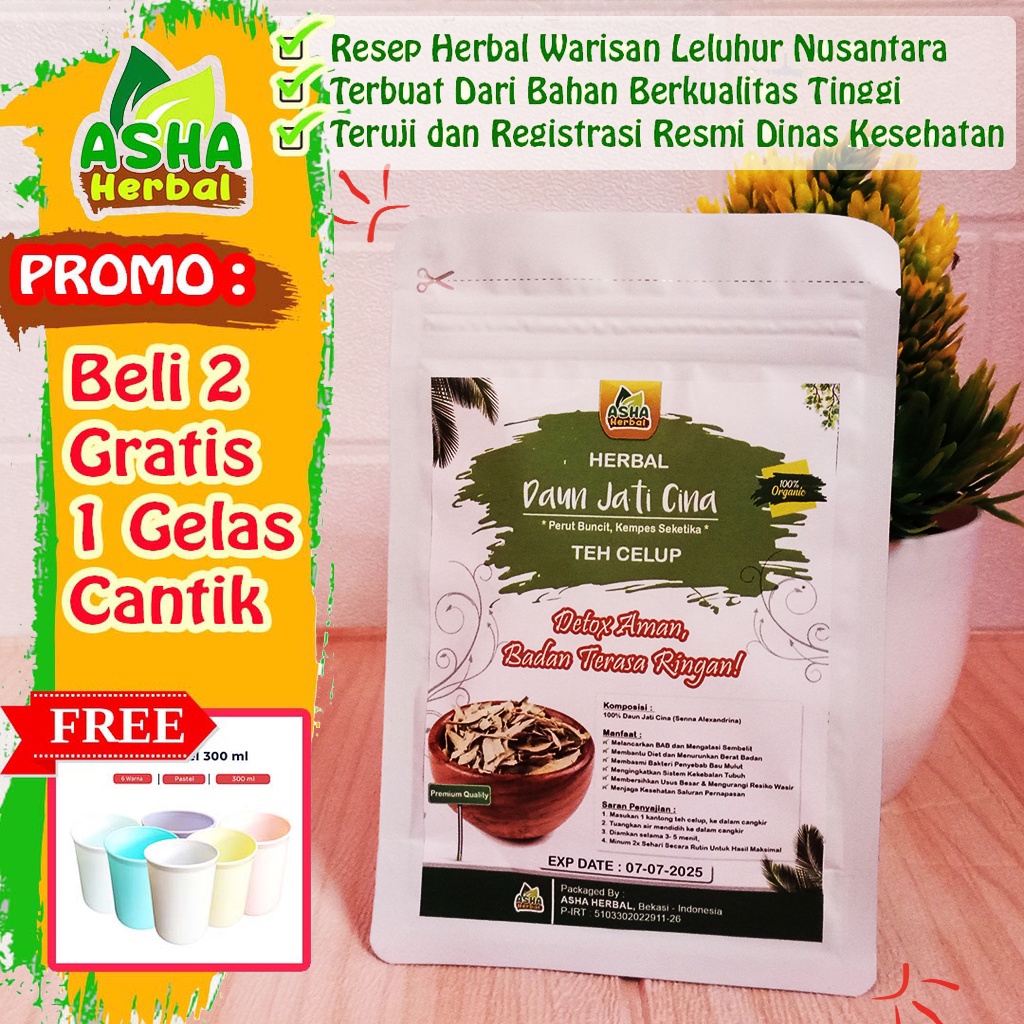 

TEH DAUN JATI CINA ORIGINAL 100 ALAMI HERBAL TEH CELUP DIET DETOX ASHA HERBAL