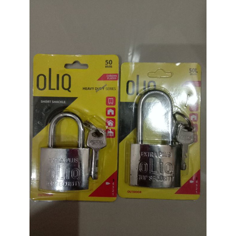 Gembok Putih OLiq 50mm Leher Panjang dan Pendek (Short &amp; Long)