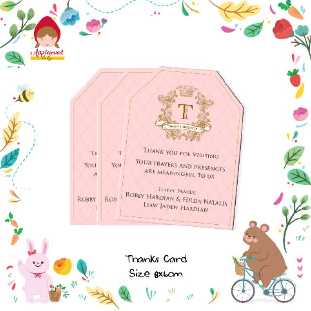 

Thanks Card / Souvenir Tag / Ucapan Terima Kasih Tema Classic Vintage Baby Girl