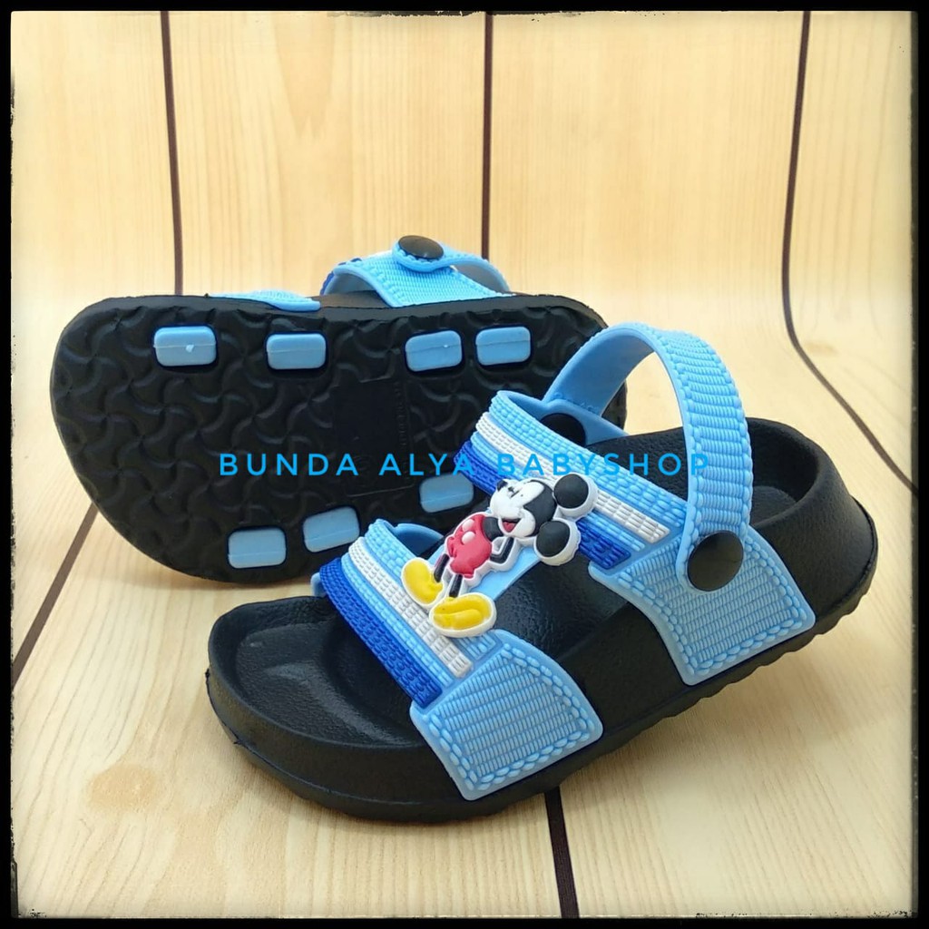 Sepatu Sendal Anak Laki Laki Usia 6 Bulan 1 2 Tahun Kartun BIRU MUDA - Sendal Anak Cowok Karet Anti Licin Size 20 - 25