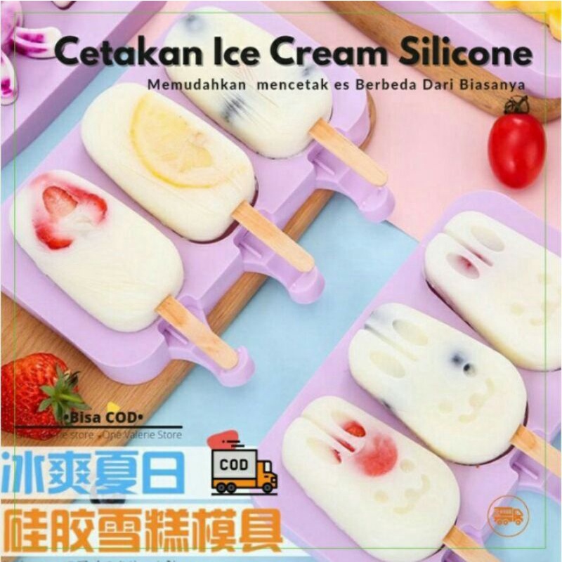 Cetakan Es Krim Silikon Stik Es Krim Cetakan Ice Cream Popsicle
