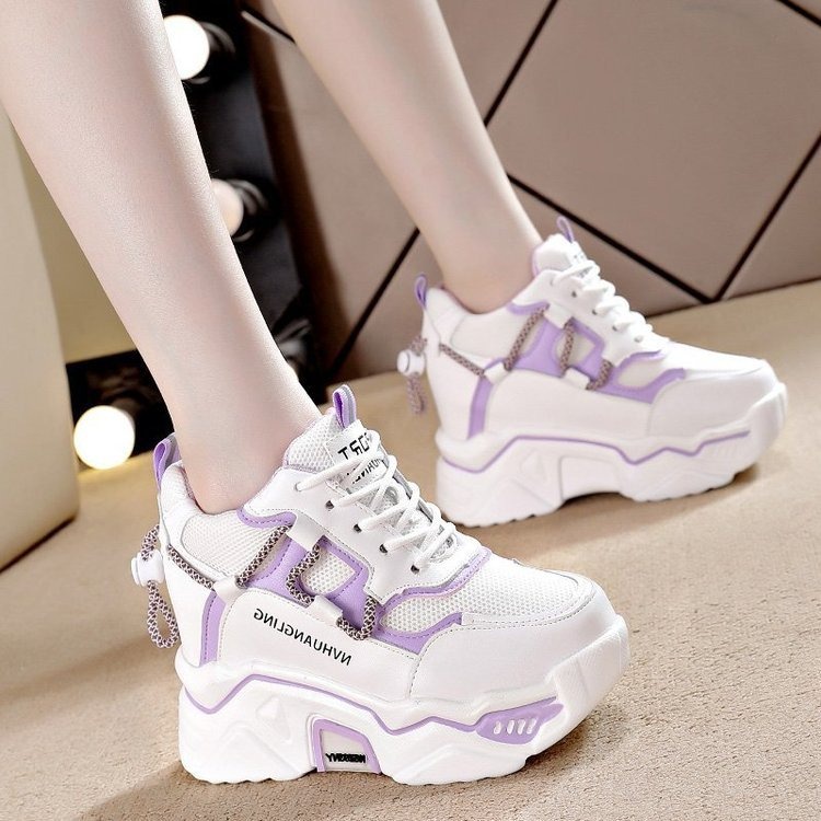 Sepatu Sneakers Putih Cewek Tinggi Sneaker Wanita Import  Terbaru Model Kekinian SP-182