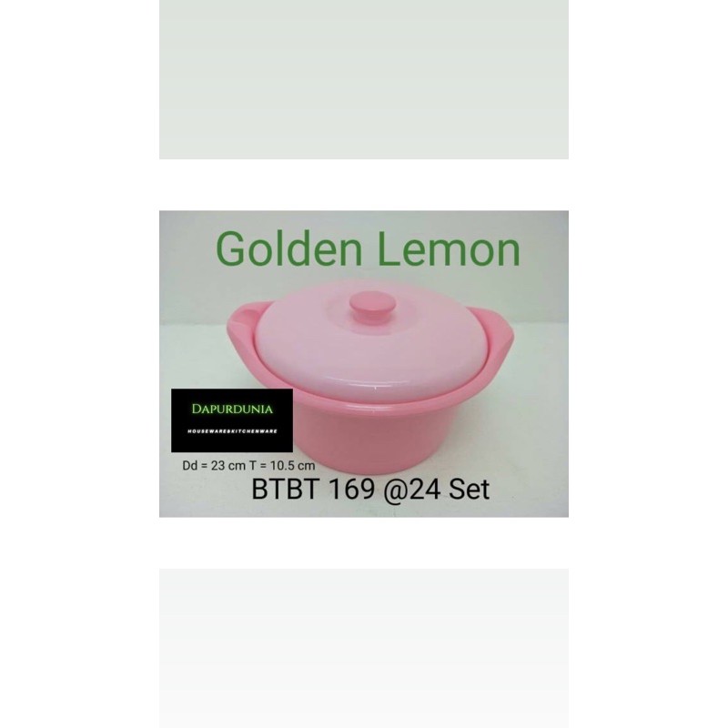 Wadah saji plastik bulat golden lemon ( BTBT169 )