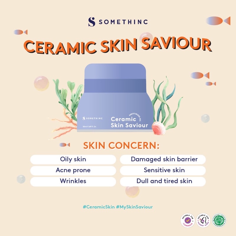 SOMETHINC Ceramic Skin Saviour Moisturizer Gel BPOM (25ml/50ml) Pelembab Wajah