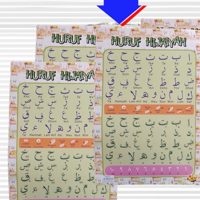 Poster Huruf Hijaiyah | Poster edukasi | poster murah | poster agama islam | poster anak