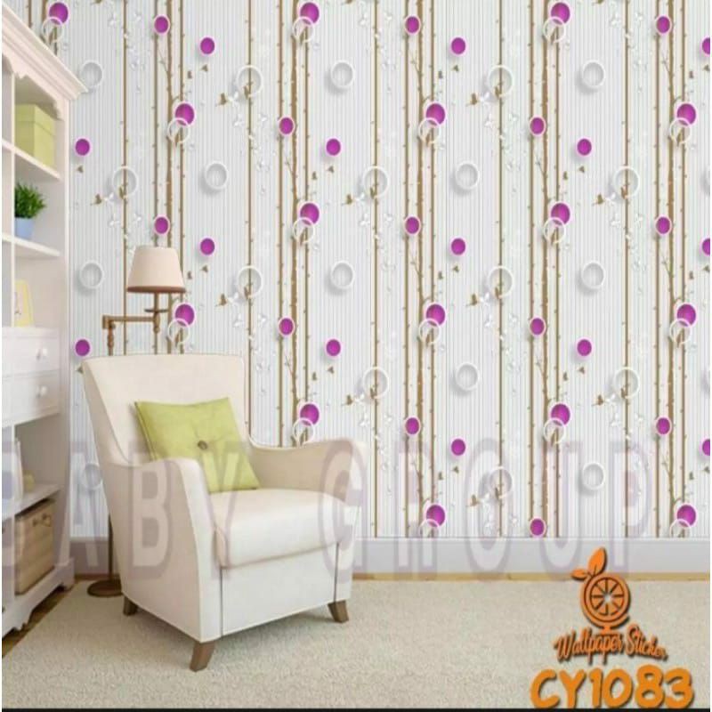 [ COD Bayar Di Tempat ] WALLPAPER STIKER DINDING MURAH Motif Polkadot Rating Cy1083