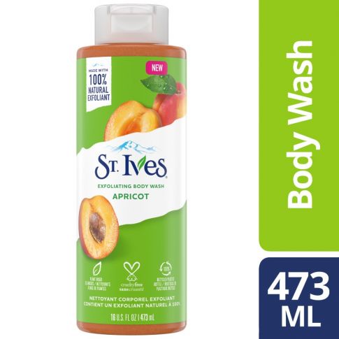 ★ BB ★  St. Ives Body Wash Exfoliating Apricot 473ml - Sabun Mandi Cair