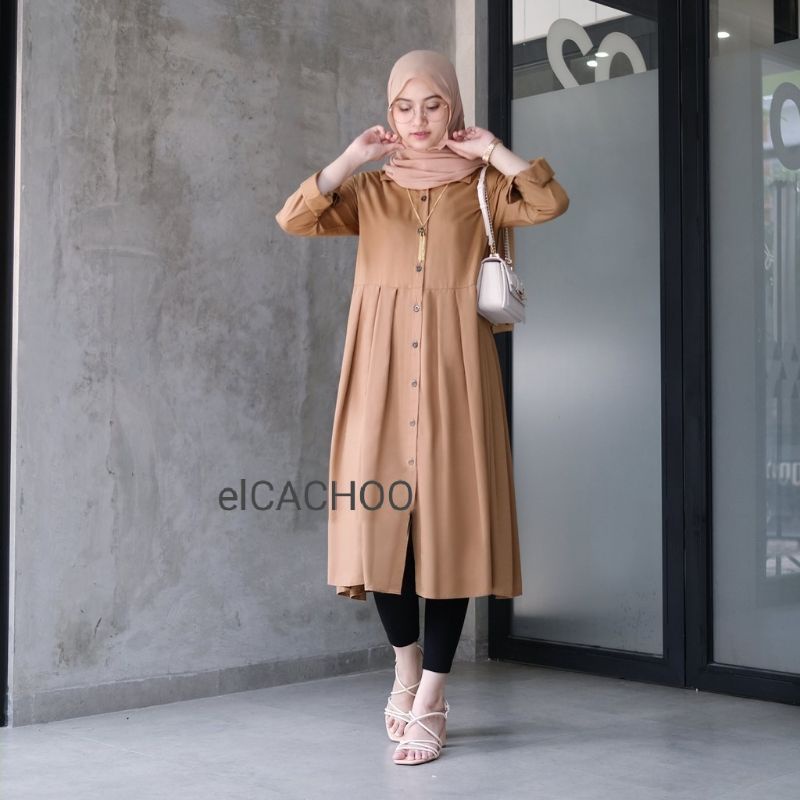 BAJU ATASAN TUNIK WANITA PREMIUM BY ELCACHOO AFIFAH TUNIK PREMIUM QUALITY MATERIAL RAYON UNIQLO