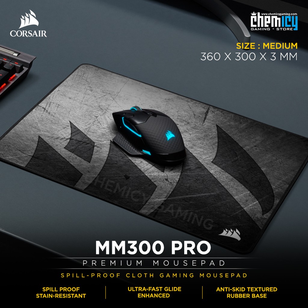 Corsair MM300 PRO Premium Spill-Proof Cloth Gaming Mousepad Medium