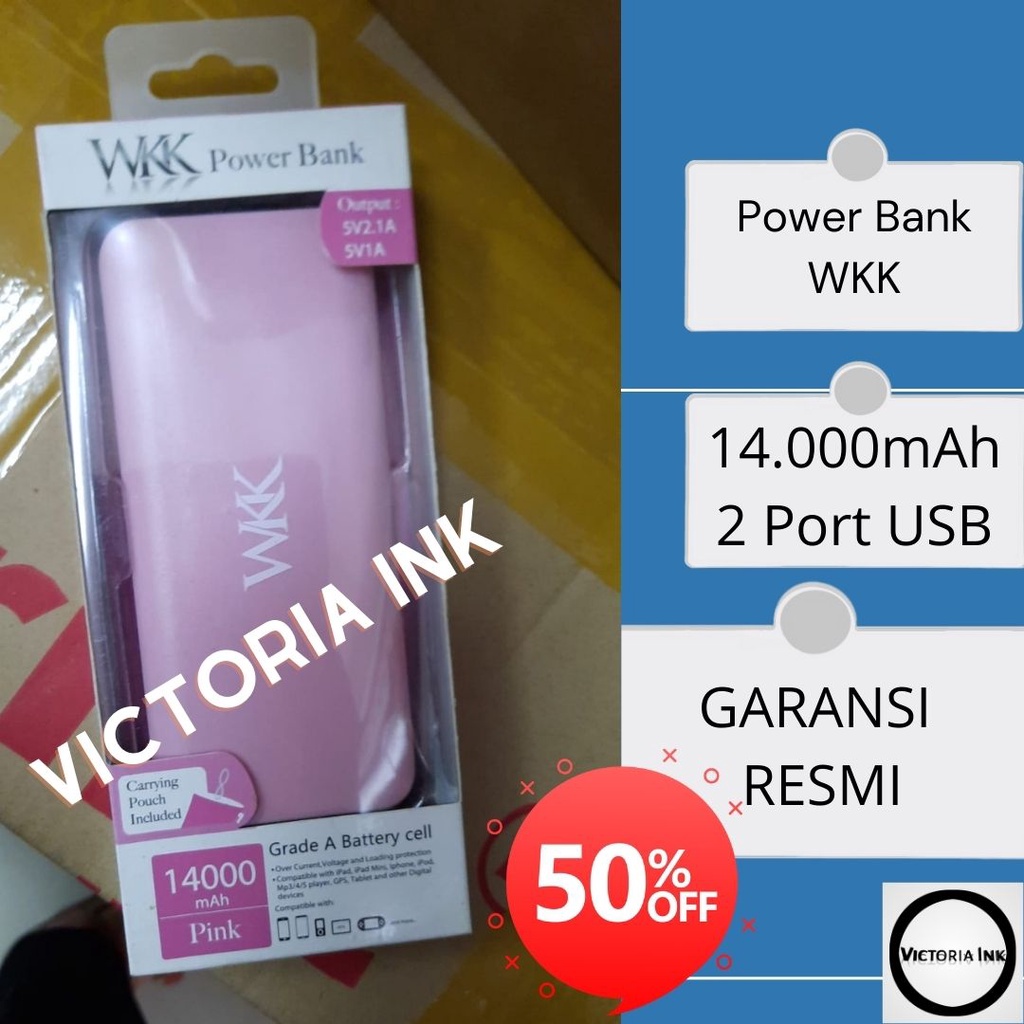 Powerbank Fastcharging 14000mAh 14000mah WKK Original Power bank WKK 14000mah fast charging Murah Original