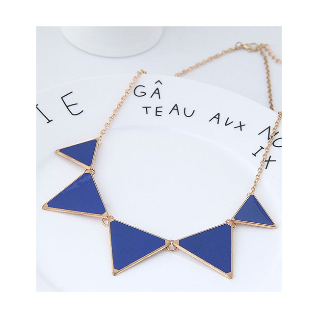 LRC Kalung fashion Gold Triangle Shape Decorated