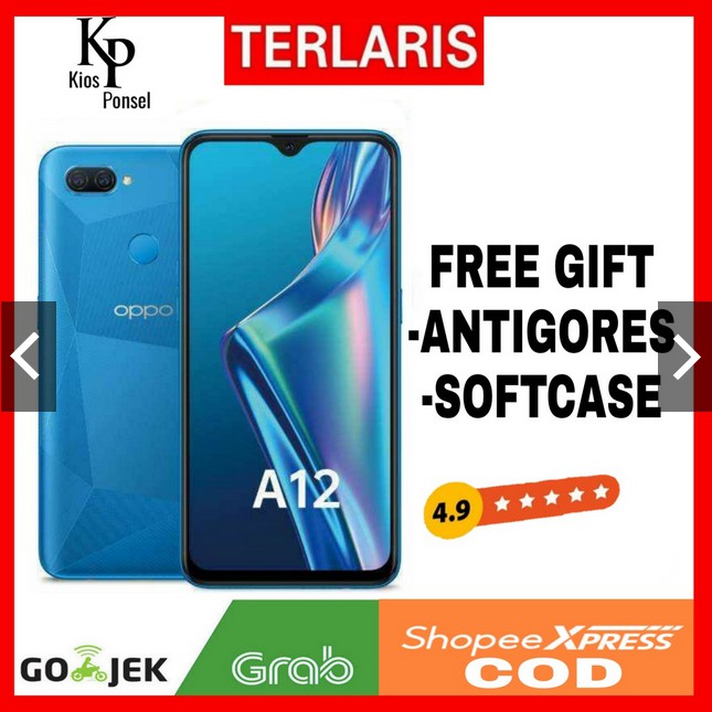 OPPO A12 RAM 4GB/64GB GARANSI RESMI OPPO 1 TAHUN