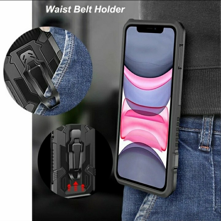 Iphone 12 Mini 12 Pro Max 11 Pro Max XS Max XR X 6 6s 7 8 Plus Hard Case Robot i-Crystal Belt Clip