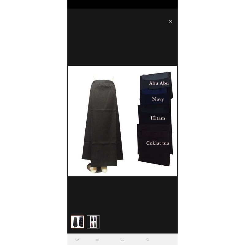 ROK KERJA  WANITA PANJANG PINGGANG KARET MODEL A/ ROK PANJANG SPAN-Navy