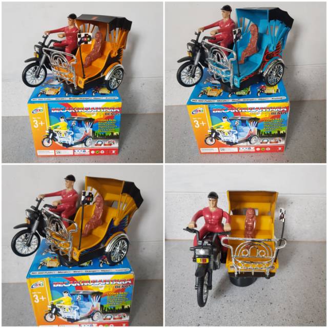 Mainan Becak Motor Bentor - Mainan Edukasi Anak - Mainan Becak Bentor