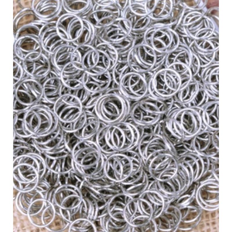 JUMP RING O BULAT AKSESORIS BAHAN ANTING GELANG STRAP MASK LANYARD CRAFTring kait silver 5 mm 30 gram