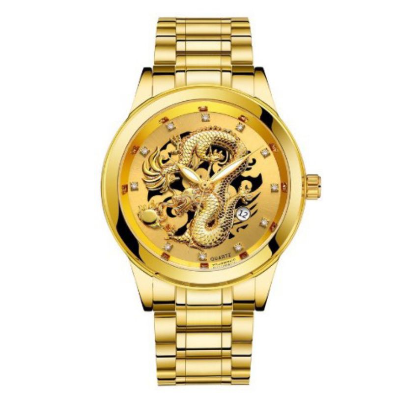 jam tangan pria Quartz naga gold terlaris