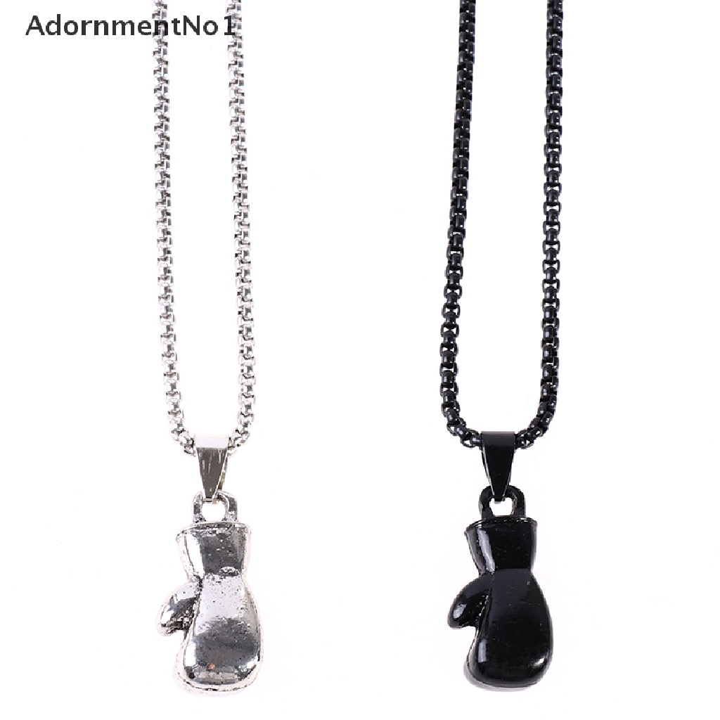 (AdornmentNo1) Kalung Rantai Dengan Liontin Sarung Tangan Tinju Gaya Hip Hop Rock Untuk Pria