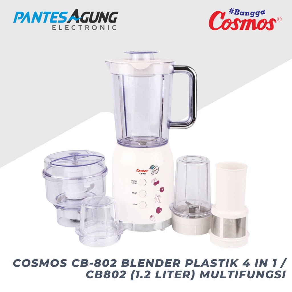 COSMOS CB-802 Blender Plastik 4 In 1 / CB802 (1.2 Liter) Multifungsi