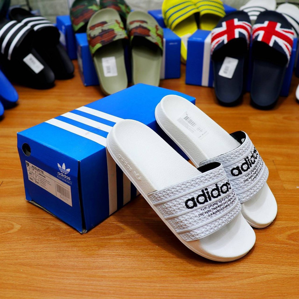 Sandal slop pria adidas adilete hitam merah tahan lama anti karat