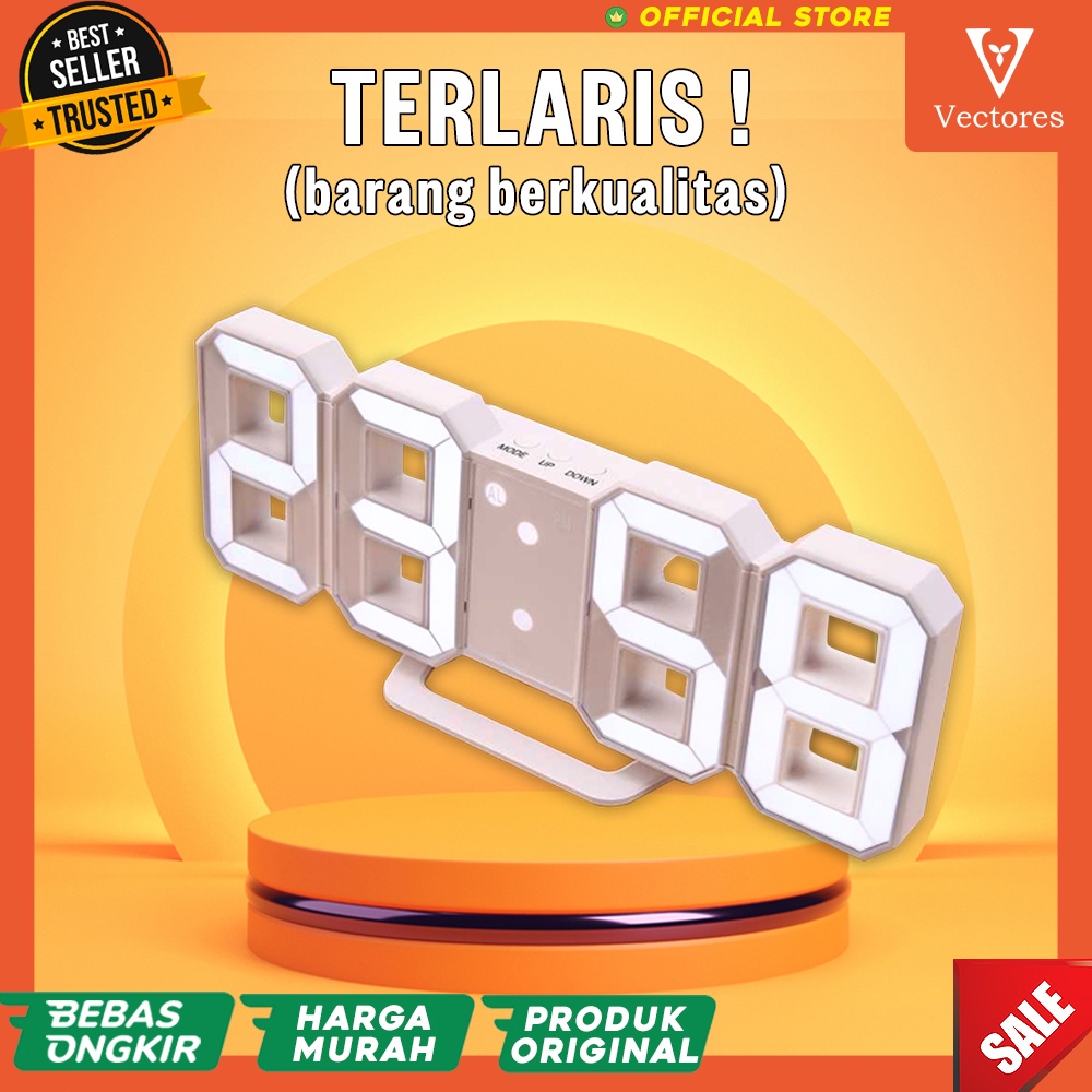 [ORIGINAL] Jam Weker Meja Digital Alarm Clock Kamar Tidur LED Modern Minimalist Terbaru Murah