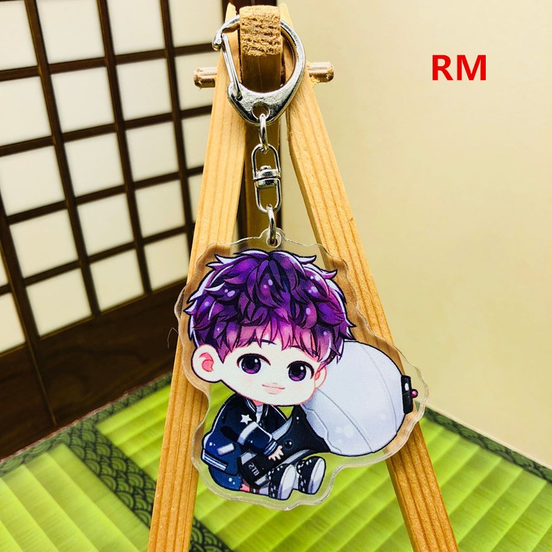 [Bayar Di Tempat]Cute Kpop BTS Bangtan Boys Acrylic Keychain Keyring gantungan kunci