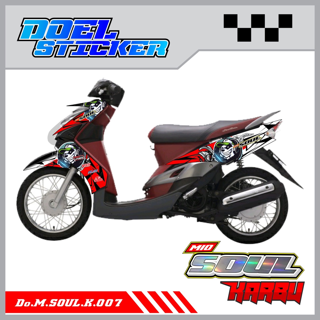 STICKER STRIPING MIO SOUL KARBU - STICKER STRIPING LIST VARIASI HOLOGRAM , CROME YAMAHA MIO SOUL KARBU DOEL 007