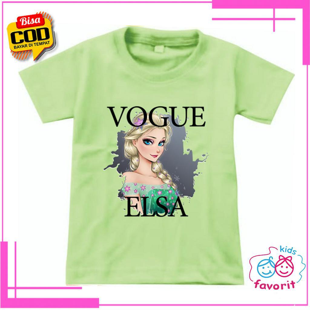 KAOS ANAK PEREMPUAN LENGAN PENDEK MOTIF FROZEN