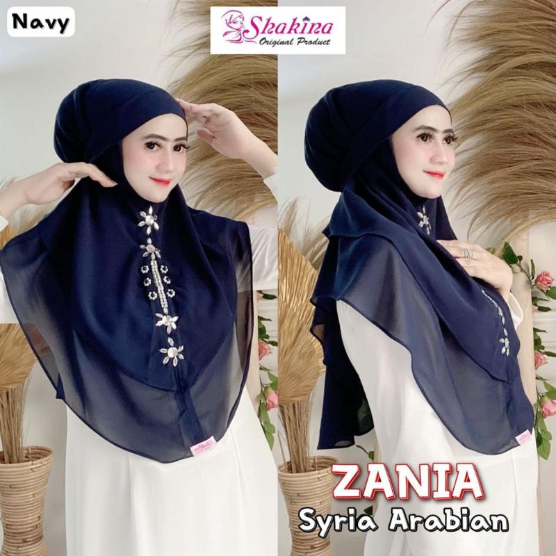 Jilbab instan Bergo Ceruti Zania Syria Arabian Ori Shakina Hijab-Navy