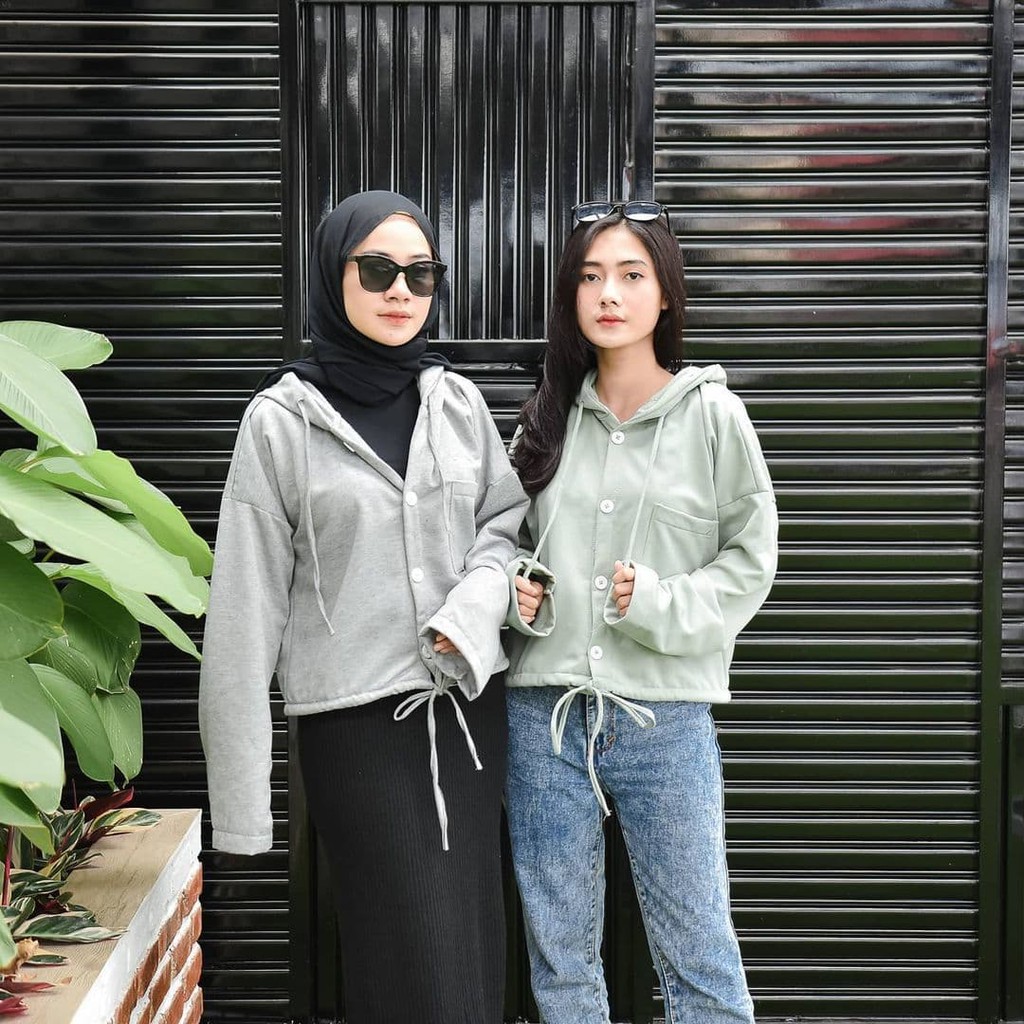 Nara Grosir - Miyo Button | Fashion Terkini | Sweater Termurah