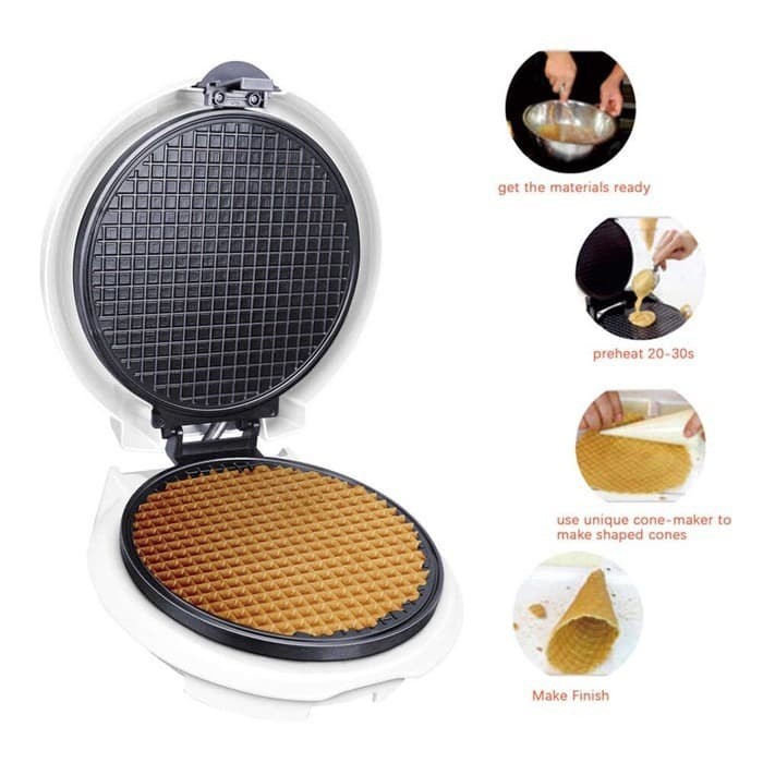 Ice Cone Maker Sonifer SF-6034 Mesin Pembuat Cetakan Stroopwafel dan Crispy Es Krim
