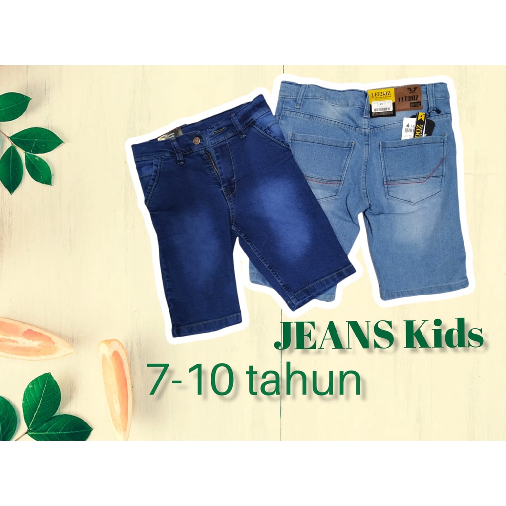 Celana pendek jeans anak bahan denim premium tebal ukuran 24 sampai 26