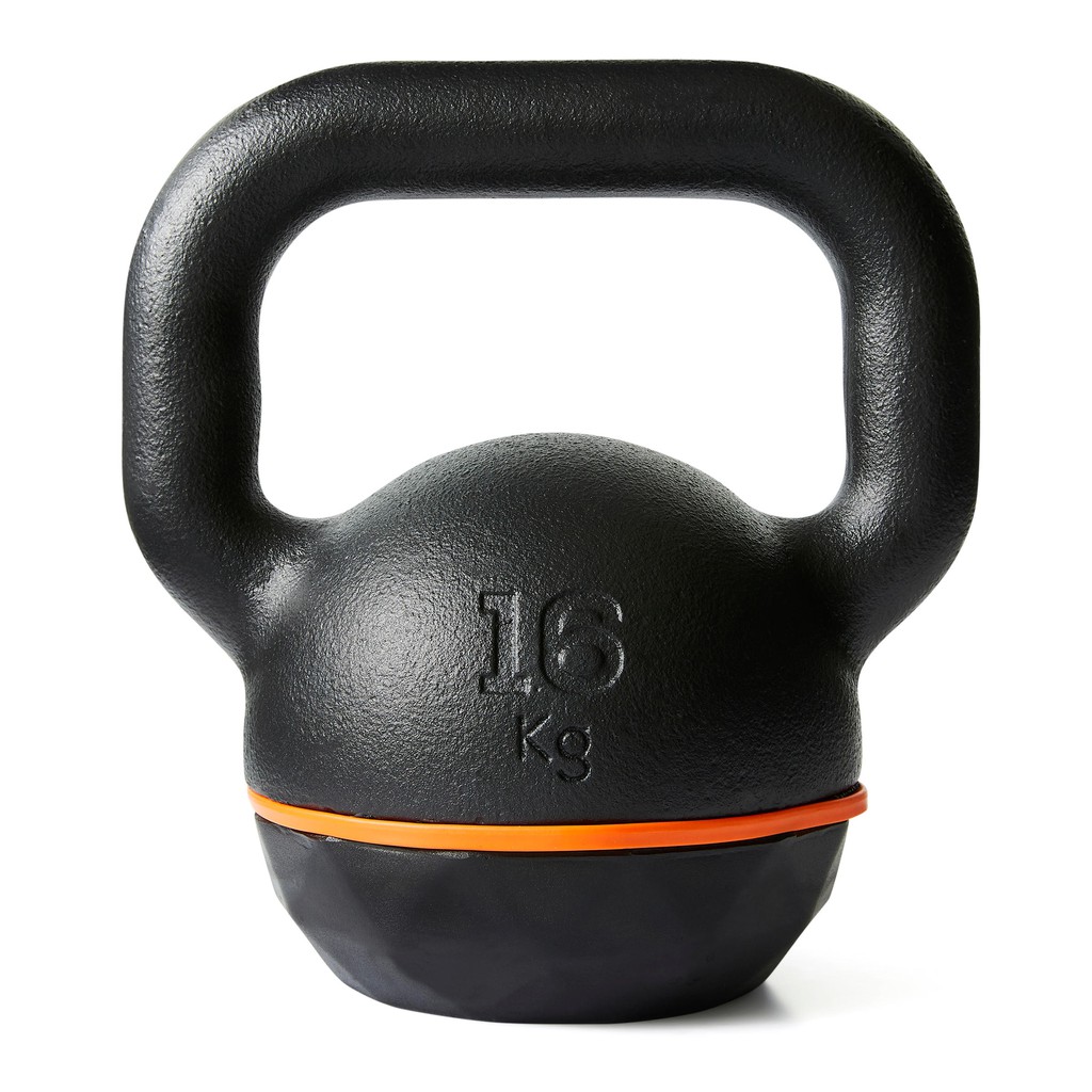 Decathlon DOMYOS Kettlebell Cast Iron dengan Rubber Base 16 kg Hitam - 8354818