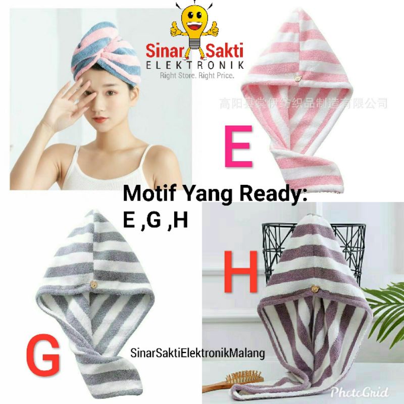 Handuk Pengering Rambut Keramas Cepat Kering Microfiber / Magic Towel Turban Quick Dry Impor Premium