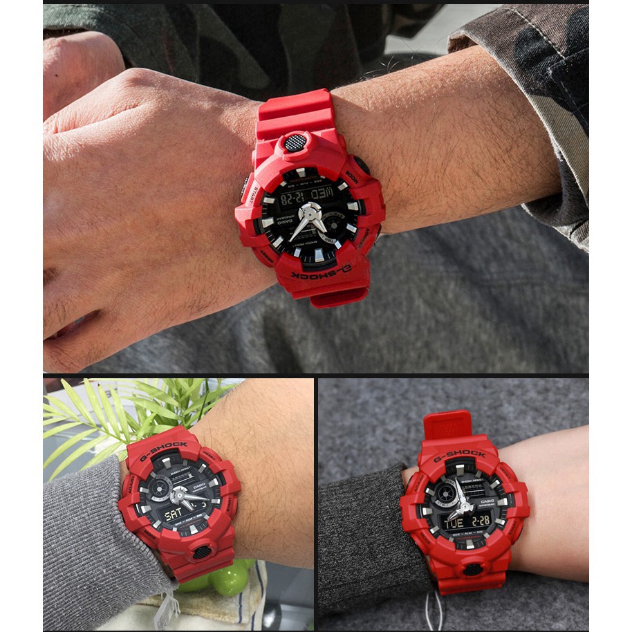 (Crazy Sale)CASiO G-Shock Merah Jam Tangan Pria Jam Tangan Sport Quartz GA-700-05