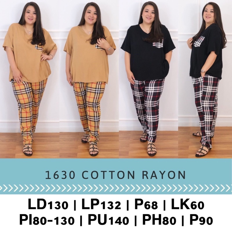 JUMBO 1630 NANCY SETELAN TOP+PANT BIGSIZE BAHAN KATUN RAYON FIT TO XXL