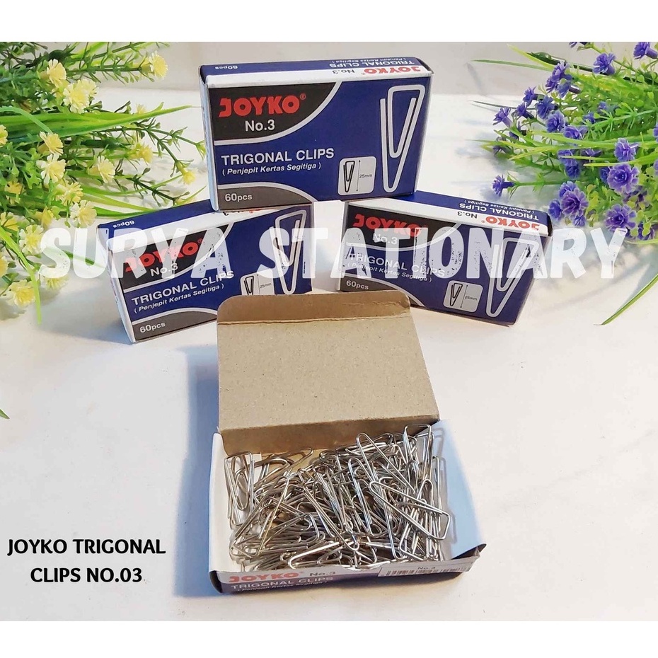 

JOYKO TRIGONAL CLIPS NO.3 / JOYKO TRIGONAL CLIPS / Penjepit Kertas JOYKO