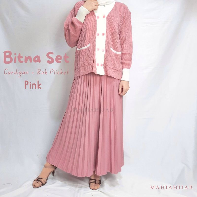 1 Set Bitna rok + cardigan | Cardigan Premium | Paket Hemat Murah | Outfit Rajut | Setelan Wanita