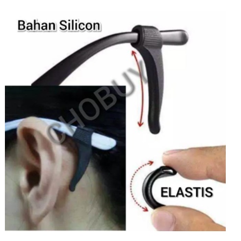 Earhook kacamata Silicon pengait telinga outdoor elastis