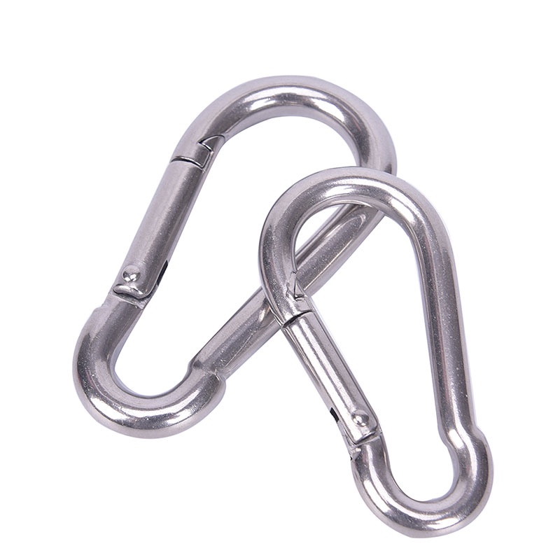 {LUCKID}304 Stainless Steel Spring Carabiner Snap Hook Keychain Quick Link Lock Buckle