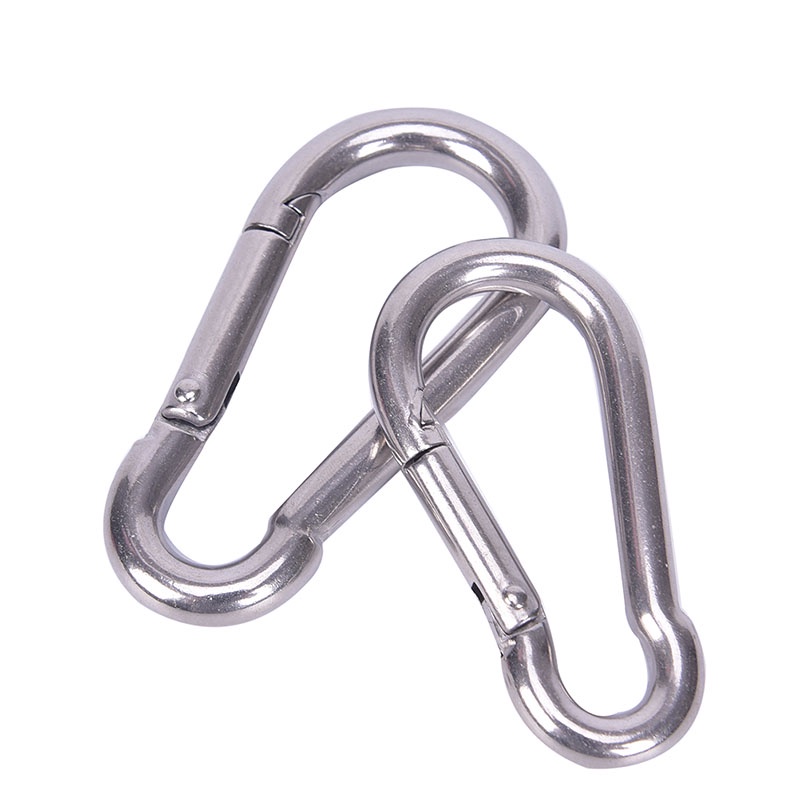 {LUCKID}304 Stainless Steel Spring Carabiner Snap Hook Keychain Quick Link Lock Buckle