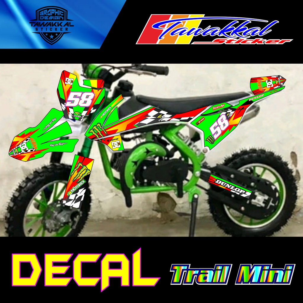 MOTIF TERBARU STICKER MOTOR DECAL TRAIL MINI MC 58, RXK, JAGUAR FULL BODY