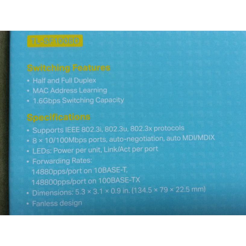 TP-LINK TL-SF1008D 8 PORT 10-100Mbps