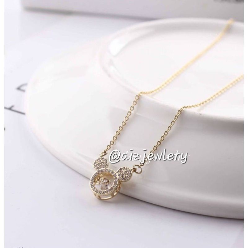 Kalung Korea KT-24 Titanium Mickey Lucu Anti Alergi &amp; Karat